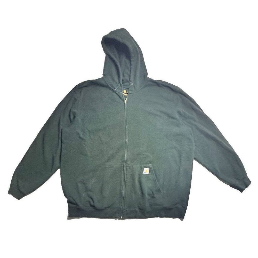 Carhartt Mens Original Fit Full Zip Hoodie Dark Green 3XL Tall Workwear